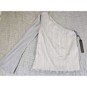 House Of Harlow 1960 X Revolve Woman's Size Small One Shoulder Blouse Gray NWT